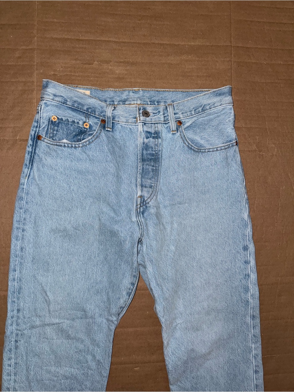 Levi’s 501 Original Light Wash Straight Leg Jeans 29x26 100% Cotton Button Fly - Picture 3 of 12